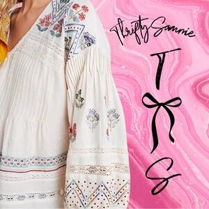 Anthropologie XS Kayla embroderied blouse